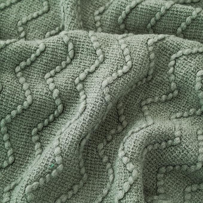 BATTILO HOME Sage Green Throw Blanket for Couch, Home Decor Sage Throw Blankets, Spring Green Blanket for Bedroom Decor Housewarming Gifts, 50"x60"