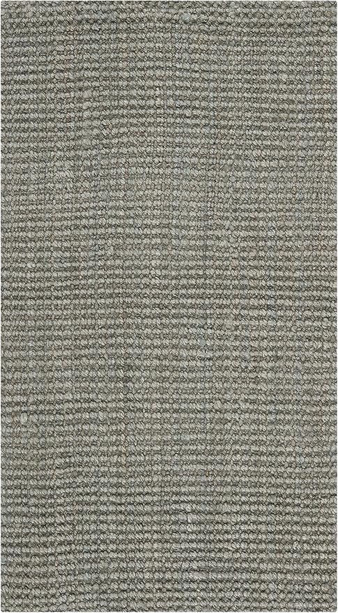 SAFAVIEH Natural Fiber Collection Accent Rug - 2'3" x 4', Green & Grey, Handmade Farmhouse Jute, Ideal for High Traffic Areas in Entryway, Living Room, Bedroom (NF730B)
