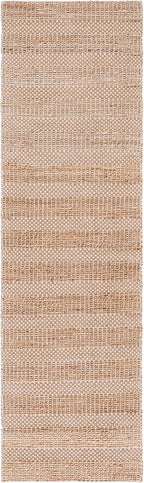 SAFAVIEH Natural Fiber Collection Runner Rug - 2'3" x 8', Ivory & Natural, Handmade Boho Farmhouse Rustic Jute & Cotton Jute, Ideal for High Traffic Areas in Living Room, Bedroom (NFB654A)