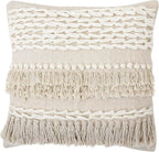 REDEARTH · Tufted Throw Pillow Cushion Covers - Boho Textured Woven Decorative Cases Set for Couch - Sofa - Bed - Farmhouse - Chair - Patio - Outdoor - car - 100% Cotton (18x18 ; Natural) Pack of 2