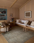Loloi Amber Lewis Cambria Collection CBR-05 Aqua/Natural 2'-3" x 3'-9" Accent Rug Jute, Neutral, Vintage Style, Antique Tone, Living, Bedroom, Dining, Carpet