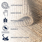 JONATHAN Y Handwoven Jute Fringe Natural Indoor Area Rug, 4x6, Pata, Bohemian, Rustic, Cottage, Easy-Cleaning for Living Room, Bedroom, Kitchen, Non-Shedding (NRF103A-4)