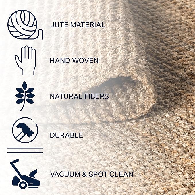 JONATHAN Y Handwoven Jute Fringe Natural Indoor Area Rug, 3x5, Pata, Bohemian, Rustic, Cottage, Easy-Cleaning for Living Room, Bedroom, Kitchen, Non-Shedding (NRF103A-3)