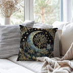 Vintage Dark William Morris Night Moon Forest Decor Pillow Covers 18x18,Black Forest Decor,Dark Dcademia Decorative Throw Pillow Covers for Home Bedroom Living Room