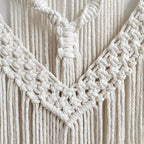 oiikain Large Handmade Boho Macrame Wall Hanging Tapestry - Chic Bohemian Woven Home Decor art for Living Room, Bedroom, and Wedding Parties (Beige, twelve rhombus)