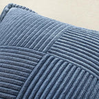 MIULEE Decorative Lumbar Throw Pillow Covers for Couch Bed Livingroom 14x22 Inch Set of 2 Blue Boho Accent Throw Pllows Broadside Striped Patchwork Soft Corduroy Summer Coastal Pillowcases