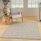 Nourison Home Positano Grey Ivory 7' x 10' Area Rug - Easy Clean, Non Shedding, Bed Room, Living Room, Dining Room, Kitchen (7' x 10')