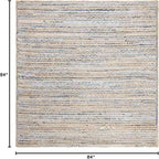 SAFAVIEH Cape Cod Collection Area Rug - 7' Square, Natural & Blue, Handmade Flat Weave Jute, Ideal for High Traffic Areas in Living Room, Bedroom (CAP250A)
