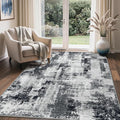 GENIMO Washable Rugs 5x7 Area Rugs for Living Room Bedroom, Modern Lightweight Rug Ultra Soft Indoor Area Rugs 5x7 for Dining Room, Low Pile Carpet with Non Slip Backing, Black White