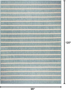 Nourison Home Positano Aqua Ivory 8' x 10' Area Rug - Easy Clean, Non Shedding, Bed Room, Living Room, Dining Room, Kitchen (8' x 10')