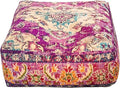 Mandala Life ART Moroccan Floor Cushion Cover Purple Square Large Meditation Pillow Case Moroccan Décor Pouf Ottoman Perfect for Living Room, Bedroom, Nursary or Children Room unstuffed