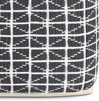 SIMPLIHOME Noreen Square Pouf - 18 inch Wide Upholstered Handwoven Cotton Ottoman in Slate Grey and White, Boho Footstool or Extra Seating for Living Room with Polystyrene Filling, Assembled