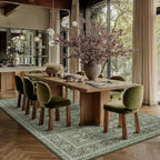 Area Rug 5x7 Green Washable Living Room Carpet Soft Non Slip Vintage Bedroom Indoor Office Traditional Retro Distressed Throw Large Rug for Dining Room Bathroom Kitchen