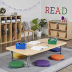 ECR4Kids SoftZone Floor Cushions, Round, Flexible Seating, Assorted, 6-Piece