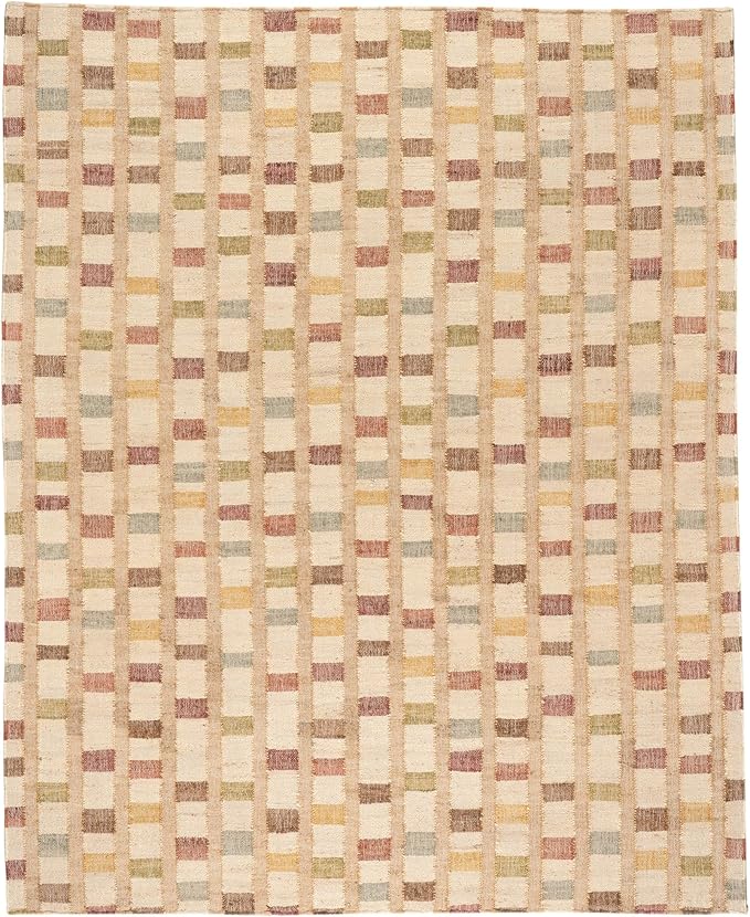 Dash and Albert Mosaic Multi Handwoven Jute Rug, 7.5 X 9.5 Feet, Multi Geometric Pattern - Premium Luxury Hotel Quality Soft Breathable Hypoallergenic Machine Washable Easy Care All Season