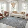 SAFAVIEH Area Rug 8x10 - Cape Cod Collection - Large - Blue & Natural Brown, Handmade Jute & Cotton, Woven Braided Design (CAP202M)