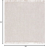 SAFAVIEH Natural Fiber Collection Area Rug - 6' Square, Ivory & Natural, Handmade Woven Farmhouse Fringe Jute, Ideal for High Traffic Areas in Living Room, Bedroom (NF826A)