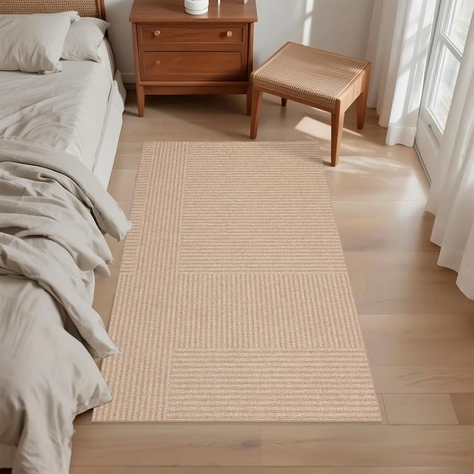 Easy Jute Rug 4x6: Indoor Outdoor Natural Boho Area Rugs for Living Room Patio Washable - Farmhouse Neutral Contemporary Carpet Mat for Entryway Bedroom Kitchen Backyard Sunroom Non Slip