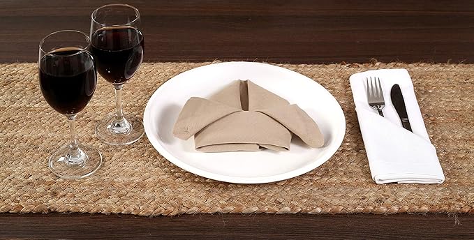 Ramanta Home Jute Braided Natural Burlap Runner 13x36 Inches, Reversible Boho Accent Table Runners for Wedding, Birthday Parties | Farmhouse Rustic Vintage Dinner Table Mat for Indoor & Outdoor Usage