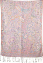 Achillea Reversible Paisley Pashmina Rave Scarf – Exotic Indian Shawls and Wraps for Evening Dresses, Festivals, All Seasons