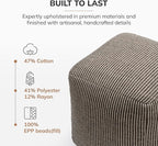 Anji Mountain Pouf Ottoman Foot Rest, Handmade Ottoman Pouf, Comfortable Foot Stool, Decorative Floor Seating for Living Room Decor, Bedroom & Home Décor Accent - Mocha Bisque