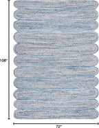 SAFAVIEH Cape Cod Collection Area Rug - 6' x 9', Blue & Natural, Handmade Braided Jute & Cotton, Ideal for High Traffic Areas in Living Room, Bedroom (CAP208L)
