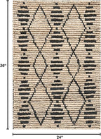 SAFAVIEH Bohemian Collection 2' x 3' Beige / Black BOH703Z Handmade Moroccan Tribal Jute Accent Rug