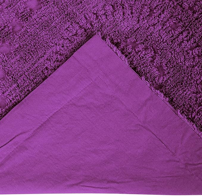 Better Trends Rio Collection is Super Soft and Light Weight in Floral Design 100% Cotton Tufted Unique Luxurious Machine Washable Tumble Dry, Euro Sham, Plum