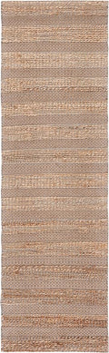 SAFAVIEH Natural Fiber Collection Runner Rug - 2'3" x 8', Grey & Natural, Handmade Boho Farmhouse Rustic Jute & Cotton Jute, Ideal for High Traffic Areas in Living Room, Bedroom (NFB654F)
