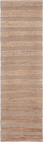 SAFAVIEH Natural Fiber Collection Runner Rug - 2'3" x 8', Grey & Natural, Handmade Boho Farmhouse Rustic Jute & Cotton Jute, Ideal for High Traffic Areas in Living Room, Bedroom (NFB654F)