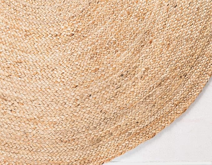 Unique Loom Braided Jute Collection Area Rug - Dhaka (3' 3" x 5' 1" Oval, Natural)