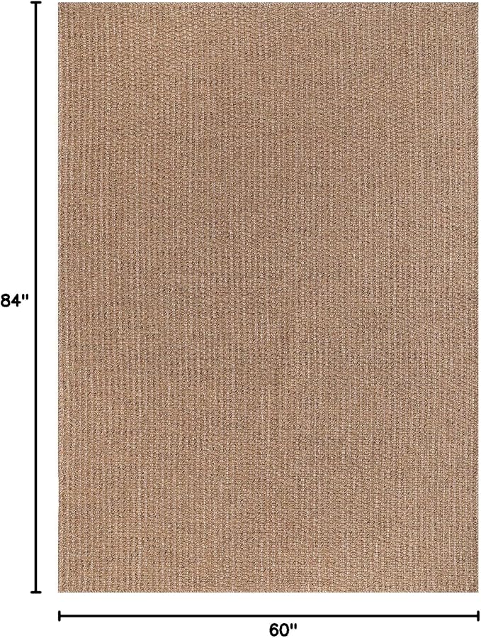 Easy Jute Rug 5x7 Indoor Outdoor Natural Rugs Solid Fiber Rug Woven Area Rug Boho Easy Clean Inside Carpet for Living Room Bedroom Dining Room Hallway or Outdoor Patio Porch (5 X 7 Natural)