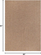 Easy Jute Rug 5x7 Indoor Outdoor Natural Rugs Solid Fiber Rug Woven Area Rug Boho Easy Clean Inside Carpet for Living Room Bedroom Dining Room Hallway or Outdoor Patio Porch (5 X 7 Natural)