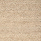 SAFAVIEH Natural Fiber Collection Area Rug - 5' Square, Natural, Handmade Farmhouse Fringe Jute, Ideal for High Traffic Areas in Living Room, Bedroom (NF731A)