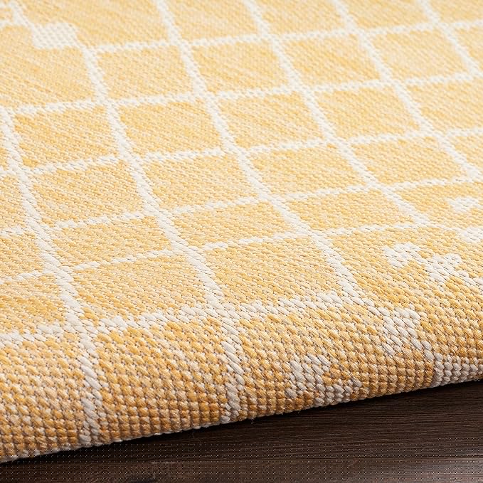 Nourison Home Positano Yellow 7' x 10' Area Rug - Easy Clean, Non Shedding, Bed Room, Living Room, Dining Room, Kitchen (7' x 10')