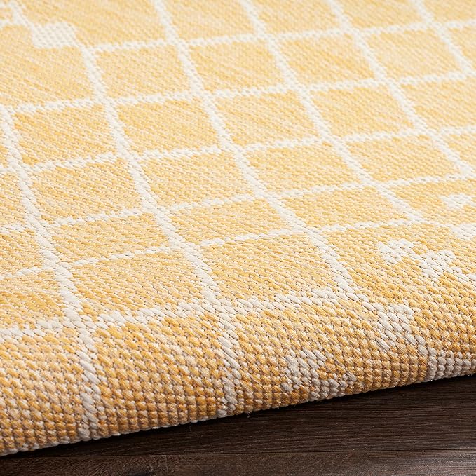 Nourison Home Positano Yellow 6' x 9' Area Rug - Easy Clean, Non Shedding, Bed Room, Living Room, Dining Room, Kitchen (6' x 9')