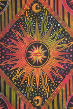 Popular Handicrafts Wall Hanging Tapestry For Bedroom Burning Sun and Moon Hippie Meditation Bohemian Hippy Psychedelic Design Indian Tapestries Bedspread 84 x 90 Inches (215cm x 230cm) Multicolor