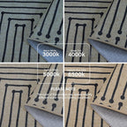 Lahome Maze Lines Easy Jute Runners for Hallways, 2x8 Washable Rug Runner Non Slip Stain Resistant, Farmhouse Low Pile Indoor Outdoor Carpet for Indoor Entryway Laundry Kitchen