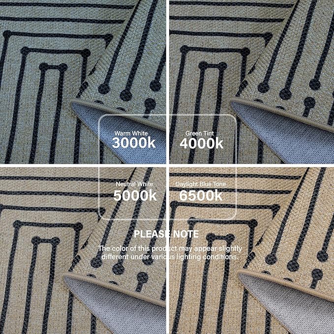 Lahome Boho 3x5 Washable Rugs for Entry, Easy Jute Indoor Outdoor Porch Rugs, Maze Lines Modern Throw Rug Non Slip Stain Resistant Door Mat for Bedroom Living Room Deck