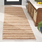 SAFAVIEH Natura Collection Runner Rug - 2'3" x 8', Tan & Beige, Western Design, Ideal for High Traffic Areas in Entryway, Kitchen & Bathroom (NAT501A-28)