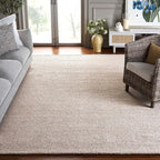 SAFAVIEH Area Rug 11x15 - Natura Collection - Large - Beige & Ivory, Handmade Wool Blend, Textured Design, Ideal for Living Room, Bedroom, Dining Space (NAT425B)