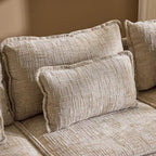 VINGLI 111" Convertible Modular Sectional Sofa,Comfortable L Shaped Reversible Couch with Ottoman, Removable 3 Seater Boneless Modern Couch, Durable Chenille Cloud Sofa for Living Room,Khaki