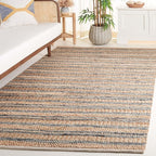 SAFAVIEH Natura Collection Area Rug - 4' x 6', Natural & Grey, Rustic Farmhouse Design, Handmade Wool & Jute, Ideal for The Living Room, Bedroom, Dining Room (NAT501F-4)