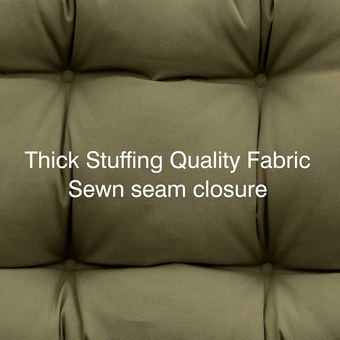 QILLOWAY Outdoor Seat/Back Chair Cushion Tufted Pillow, Spring/Summer Seasonal Replacement Cushions - Set of 2 (Sage)