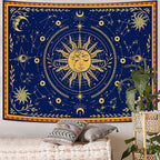 Spenlife Sun and Moon Celestial Tapestry Cosmic Tapestry for Bedroom Astral Tapestries Wall Hanging Bedroom Living Room Wall Art and Home Decor 70x90