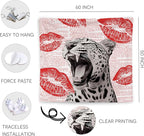 WNAGT Retro Trendy Leopard Tapestry Wall Hanging, Cheetah Leopard Room Decor, Vintage Funky Cheetah Print Lips Wall Blanket Decor for Girls Bedroom Dorm Apartment Home, 50x60 Inch(Red)