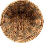 Household Essentials Water Hyacinth and Seagrass Round Waste Basket, Natural