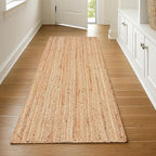 Ramanta Home Hand Woven Jute Braided Rug 2'x6' - Natural, Boho Reversible Floor Carpet for Living Room, Farmhouse Accent Rugs for Kitchen, Bedroom, Nursery, Kids Room, Patio - 24X72 Inch