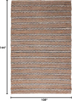 SAFAVIEH Natural Fiber Collection Area Rug - 9' x 12', Navy & Natural, Handmade Flat Weave Stripe Jute & Cotton Jute, Ideal for High Traffic Areas in Living Room, Bedroom (NFB655N)