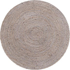 Unique Loom Braided Jute Collection Area Rug - Dhaka (3' 3" Round, Gray)